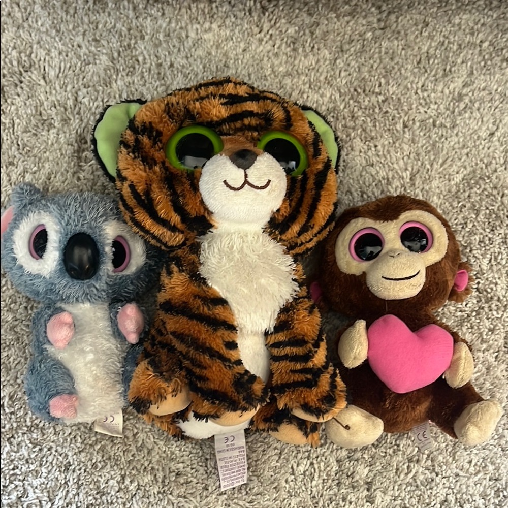 (RARE) Set of three retired, vintage, and rare Beanie Boos (3)